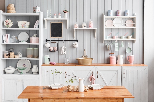 Open shelving is just one option in the 2020 kitchen design trends.